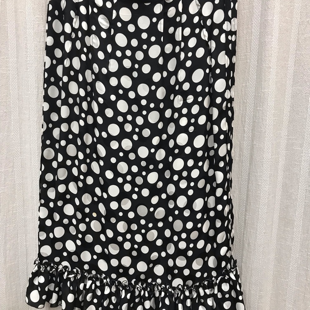 Dolce & Gabbana, size 44, black polka dot silk skirt